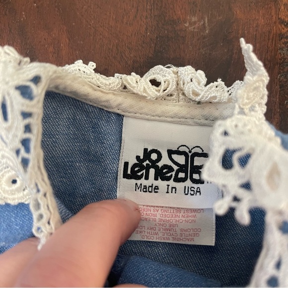 Vintage Jo Lene Lace Dress 18 Months Made In The USA Cream Off White - Picture 3 of 7